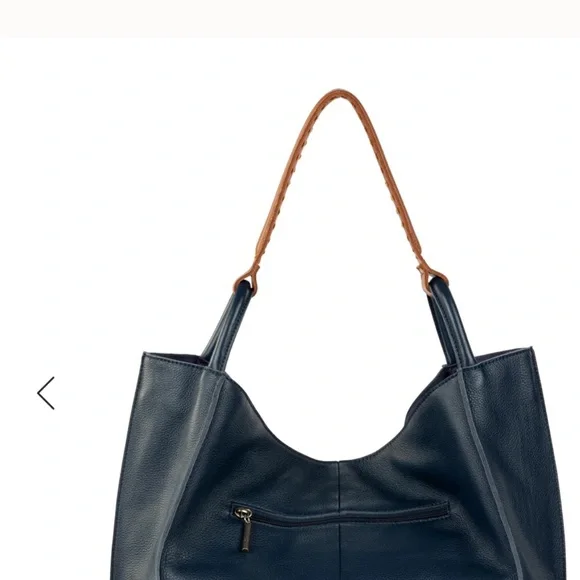 Los Feliz , the Sak Elegant Blue Leather Shoulder tote bag. - Picture 10 of 13